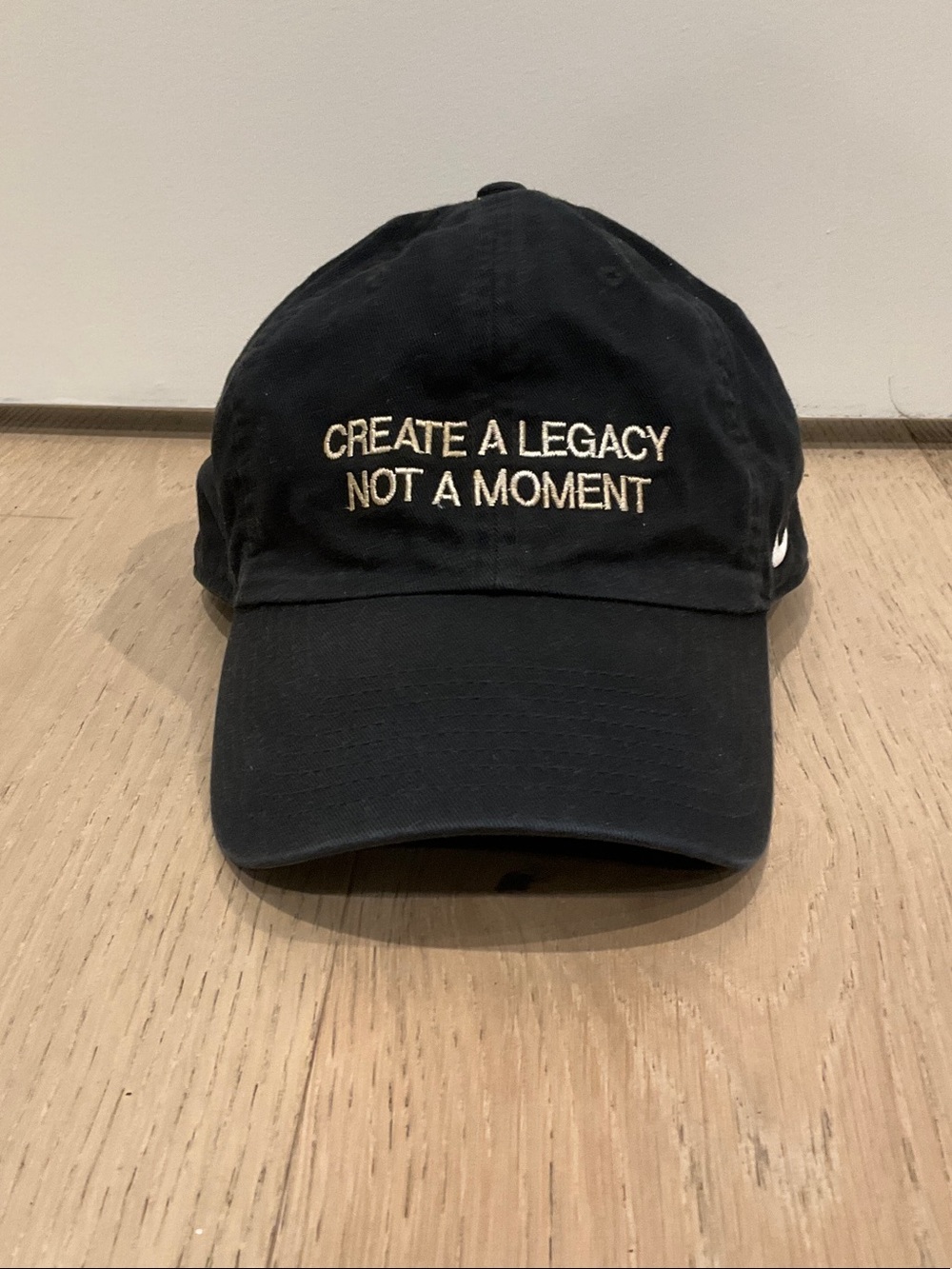 Nike Black Cap Embroidered “Create A Legacy Not A Moment”